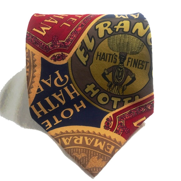 Giorgio Armani Other - Vintage Armani ‘Haiti’s Finest’ Art Deco 90’s Tie